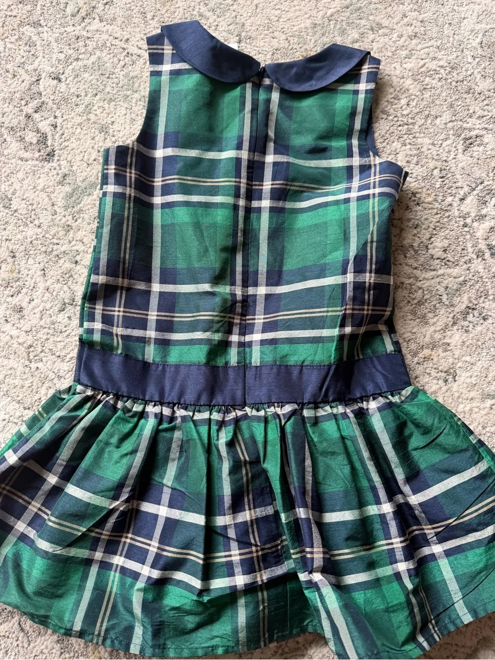 Gymboree Navy and Green Plaid Peter Pan Collar Dress